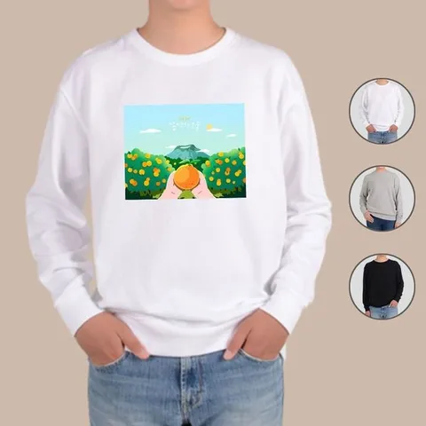 [하프클럽]  헤비맨투맨 전색상 귤 JEJU 제주여행 힐링 보물 그림