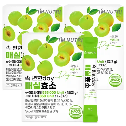아임뉴트리 속 편한 day 매실효소 3g x 30포 3박스