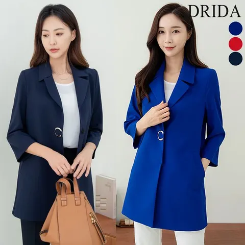 [하프클럽/엄마옷  여자 여름 장식 7부 빅사이즈 썸머 롱 자켓 40-50대 미시 중년여성 하객 출근