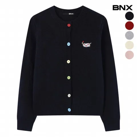 정상가:59,000원 ㅣ 컬러 버튼 도그 자수 니트 가디건 (BX4CD003L0)