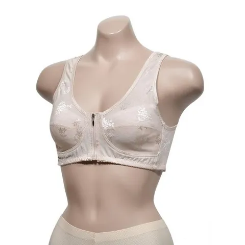 [하프클럽] 프린토리  우아한 자가드 플라워 앞지퍼 노와이어 B컵 런닝형 브라 SW2205-0065