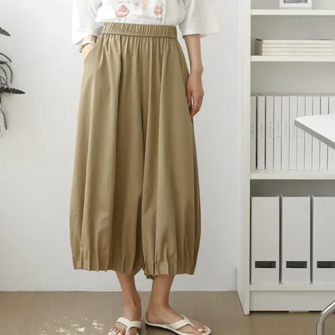 [브리치] 옷자락 / 여성 벌룬와이드 빅사이즈 큐롯 여름 핀턱 9부 바지