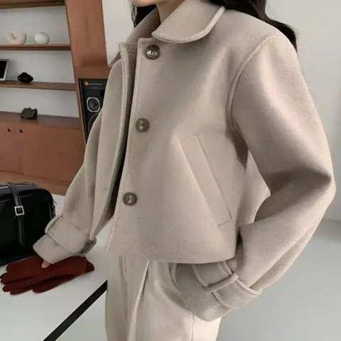 [하프클럽] 여성 숏 카라 여름옷 짧은 코트 싱글 아우터