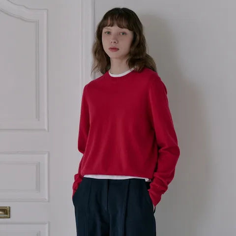 [최초가: 98,000원]에센셜 메리노 울100 풀오버 [핑크]_LMIPU02F1PK