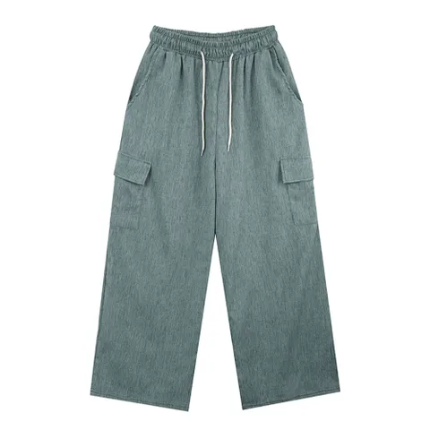 남자 여름 린넨 카고 와이드 밴딩 팬츠 DS-PTS-Q271-민트