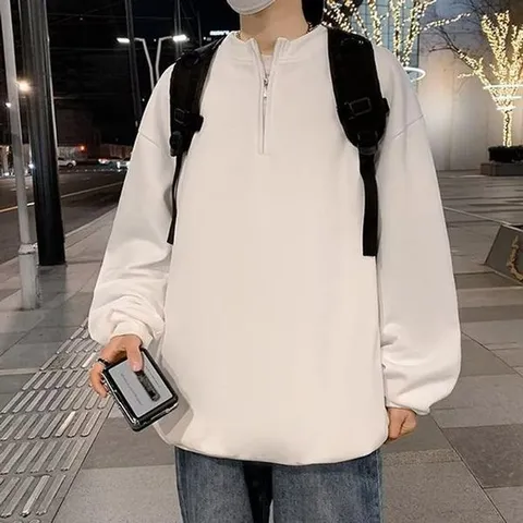 [하프클럽] 데일리 반집업 캐주얼 베이직 맨투맨