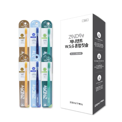 제니튼 제니덴트 GWS칫솔 6개입/혼합칫솔