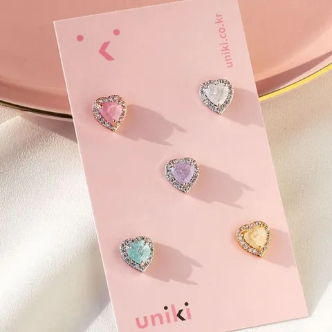 (낱개판매) 하트비트 이너컨츠 아웃컨츠 피어싱 피어싱 크리스탈귀걸이 럭셔리피어싱