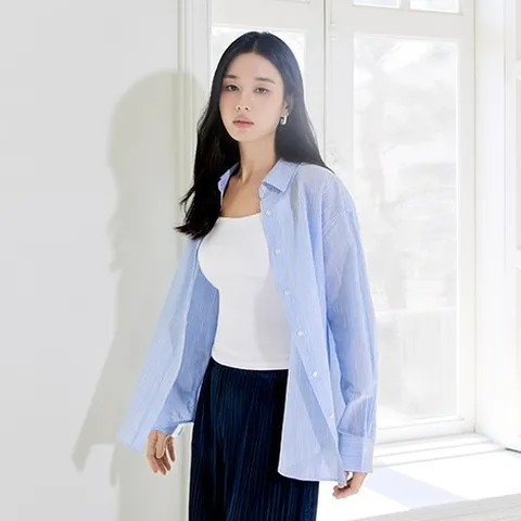 셀렙샵 에디션 25SS 오버핏 셔츠 블루