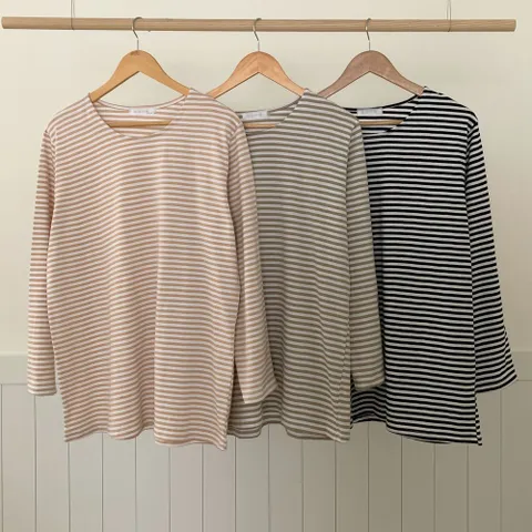 빅사이즈사랑해요 N366L210 라운드넥단가라긴팔티 SS