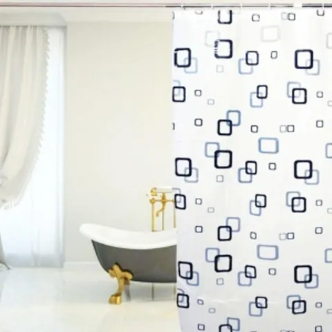 패턴 욕실 커튼 샤워커튼 150x180cm 스퀘어 화장실