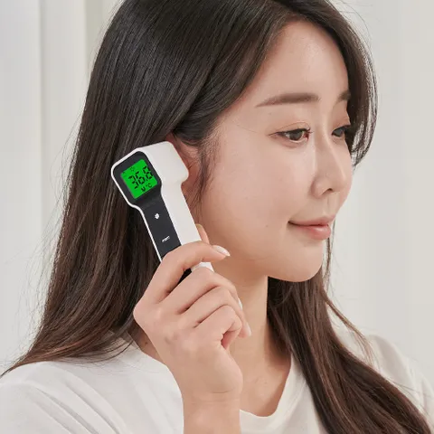 접촉식 비접촉식 체온계 적외선 귀 이마 의료용 LCD 2in1