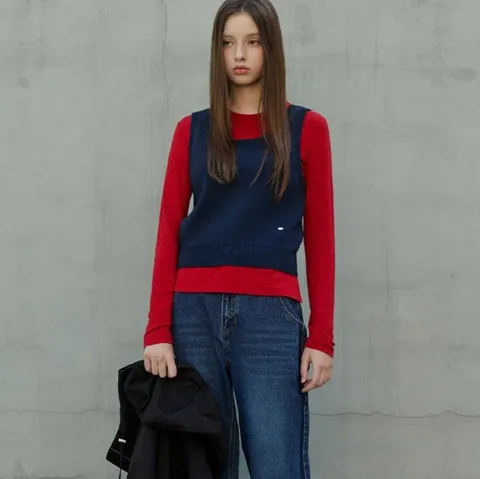 [플라스틱 아일랜드]라운드넥 긴팔 티셔츠  PR4CL065 463694