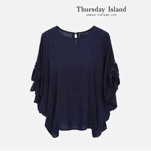 [Thursday Island] 리본 슬리브 블라우스(T234MBL634W)