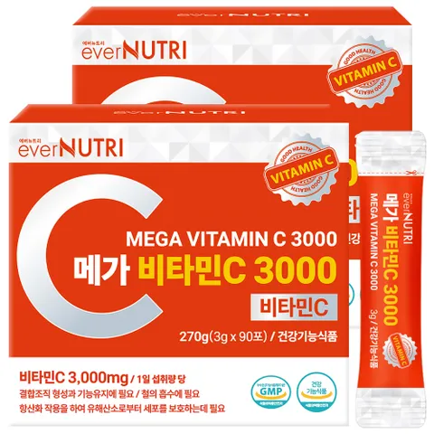 에버뉴트리 고함량 메가 비타민C 3000 분말 2박스