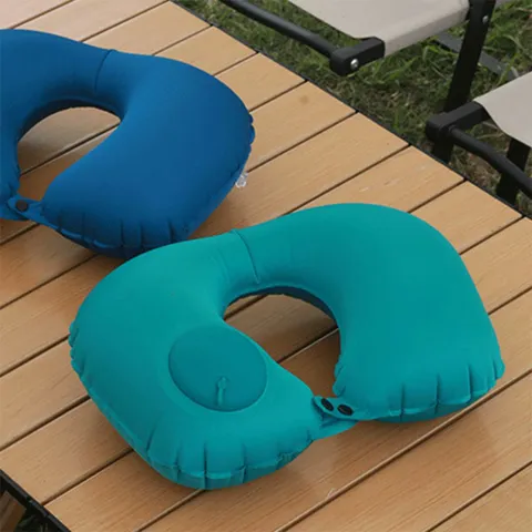 휴대용 에어 목베개 목쿠션 기내용 캠핑 에어쿠션