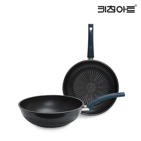 까사 티타늄코팅 인덕션 후라이팬세트 2종C 후30+궁30