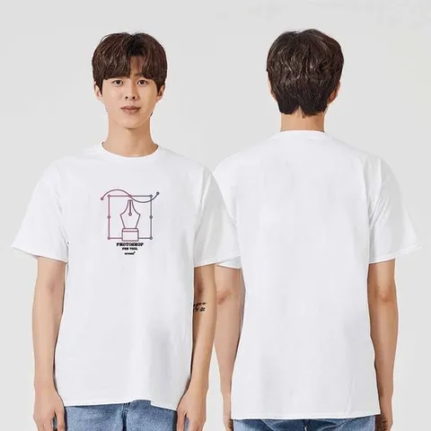 [하프클럽]  인쇄 포토샵 펜 도구 그래픽 캐쥬얼 반팔티