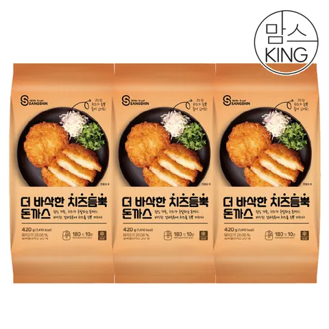 [맘스킹] 상신 돈까스 더 바삭한 치즈듬뿍 돈까스 420gX3개