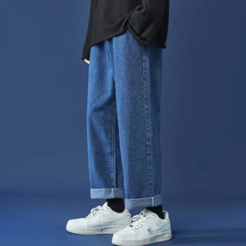 남자 심플 데님팬츠 롤업 청바지 캠퍼스룩 캐주얼 남자여름청바지 남성청바지 스트로이드진