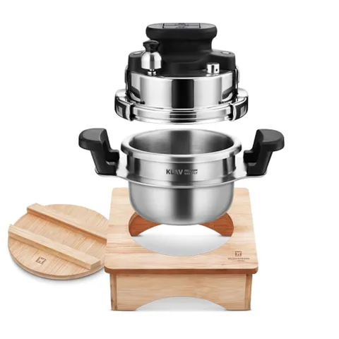 클라프통3중미니압력솥 800ml 전용나무받침세트