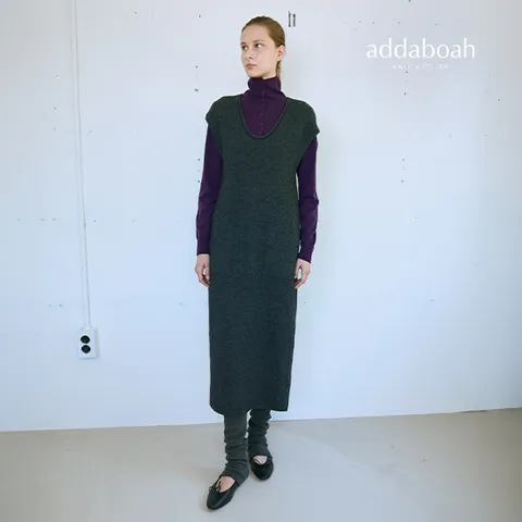 26FW 라쿤 블렌디드 하프슬리브 원피스