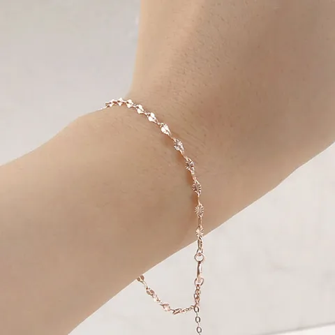 [마리엔코코]빗살 사슬 베이직 은 14k도금 팔찌_IH