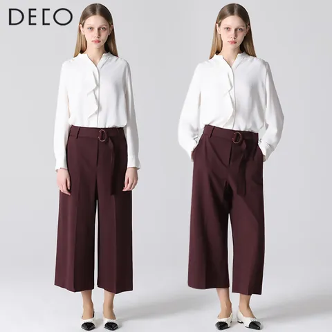 (DECO)] 고혹 마룬 와이드 팬츠