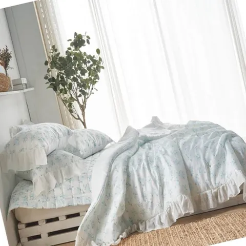 침대커버세트 스프레드시트 퀸 세트 블루 이불커버 숙면아이템 침대커버