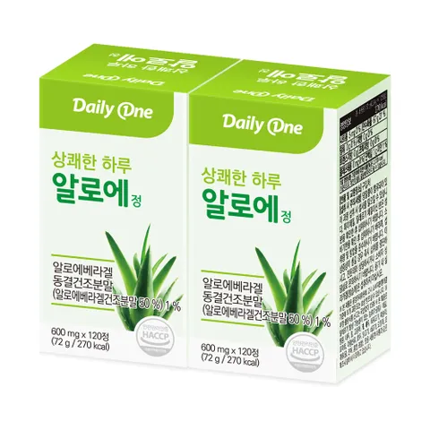 상쾌한 하루 알로에정 알로에 베라 겔 600mg X 120정 2통