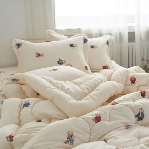 곰돌이 패턴 슈퍼싱글 차렵이불세트 이불세트 차렵이불세트 차렵침구세트 사계절이불