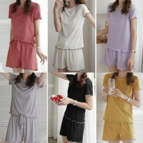 [하프클럽/셀러허브_여성트랜드패션]홈웨어 데일리 신원한 가볍고 골지 클래식 반팔 여름