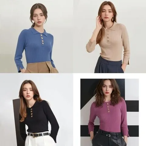 [하프클럽] 야미니트 골지 카라 리브니트 4종세트