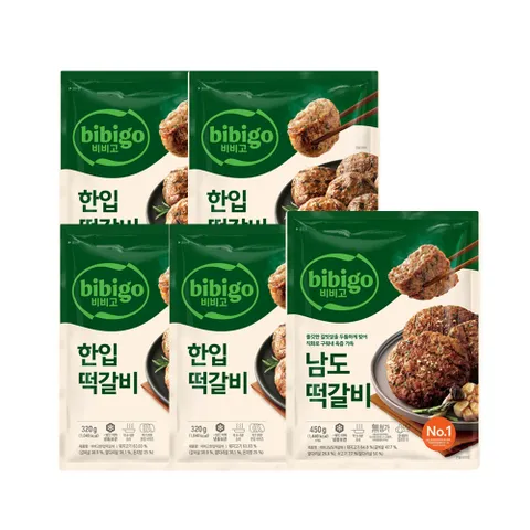 비비고 한입 떡갈비 320g x4개+남도떡갈비 450g x1개