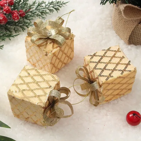 럭키선물상자 3p세트 트리 오너먼트 로열골드 로열골드 오너먼트 3p세트 럭키선물상자