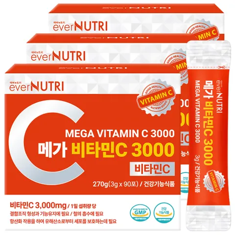 에버뉴트리 고함량 메가 비타민C 3000 분말 3박스