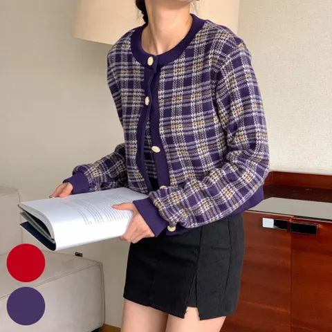체크 기모 가디건 세트 312Q310S 빅사이즈 여성
