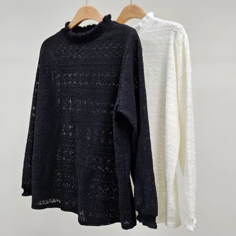 빅사이즈레이스티 T416L412 엘리기모레이스블라우스 BN