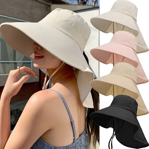 풀커버 플랩햇 햇빛 자외선 차단 챙 넓은 비치 여성 여름 벙거지 버킷햇 모자