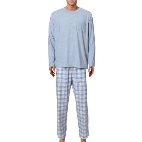 [롯데백화점](언더웨어)]드라이실 에어로쿨 솔리드 남성 상의+ 면바지 세트 EZ2917S