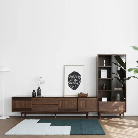 헤리티지월넛 T형 거실장 세트 2800