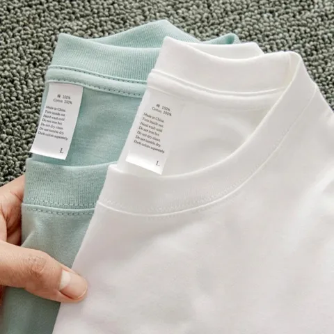 남자 여자 순면 코튼 베이직 세미 반팔 티셔츠