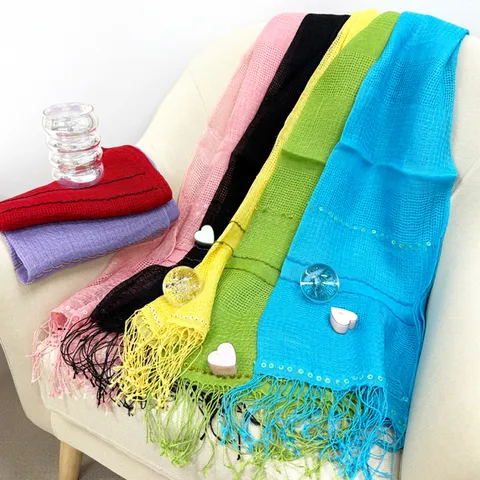 스팽글 여름 컬러풀 린넨 마 스카프