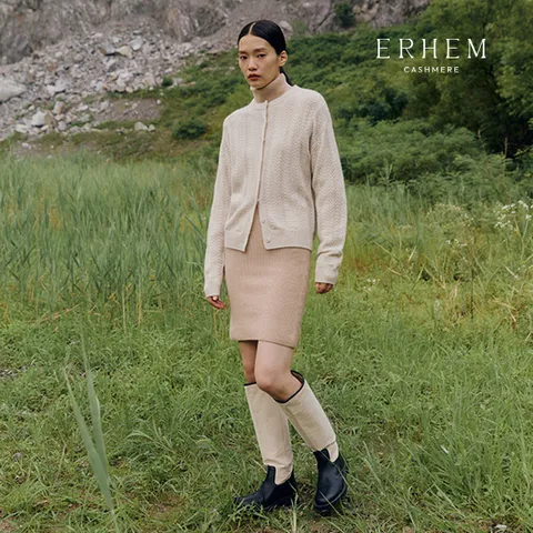 에르헴 25FW 캐시미어 블렌드 글리터 니트자켓 1종