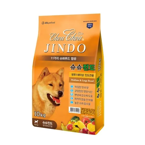 슈슈 진도 10kg(중대형 성견용) 성견 중대형 사료 쏠비치 솔비치 모피 홍주 구기자 울금