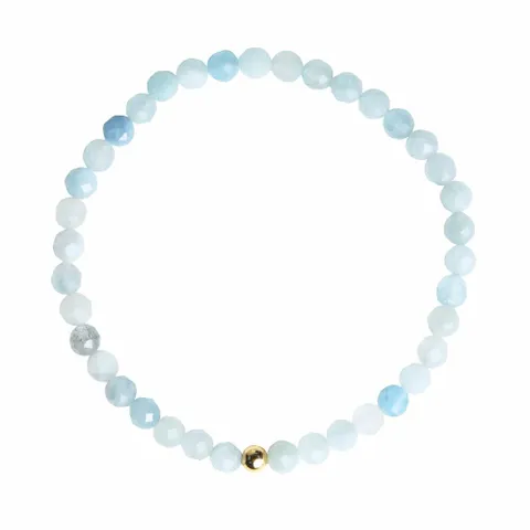 [브리치] 리즈타라 / 14K 금볼 아쿠아마린 원석 팔찌 4mm  3월 탄생석