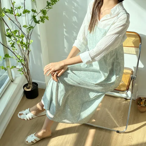 빅사이즈 403 비비플라워끈나시원피스 DYPQ782