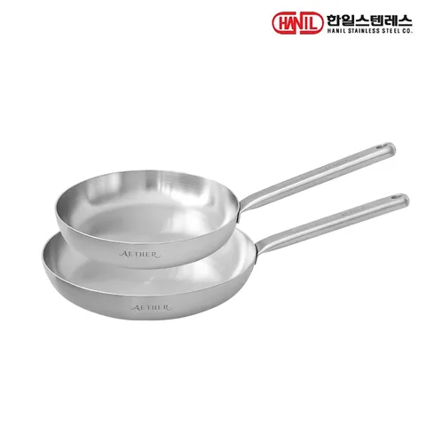 한일STS 에테르 인덕션 통5중 무연마제 304스텐 후라이팬세트 2종B 후24+후28