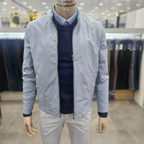 (모다인천점)블루 심플 기본 봄 캐주얼 겹 점퍼/PQJP1202A_IC_1