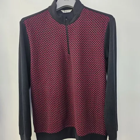 [행복한백화점][세르지오]밑단 십오리  와인  차이나 짚업 티셔츠 stsdkmf4611